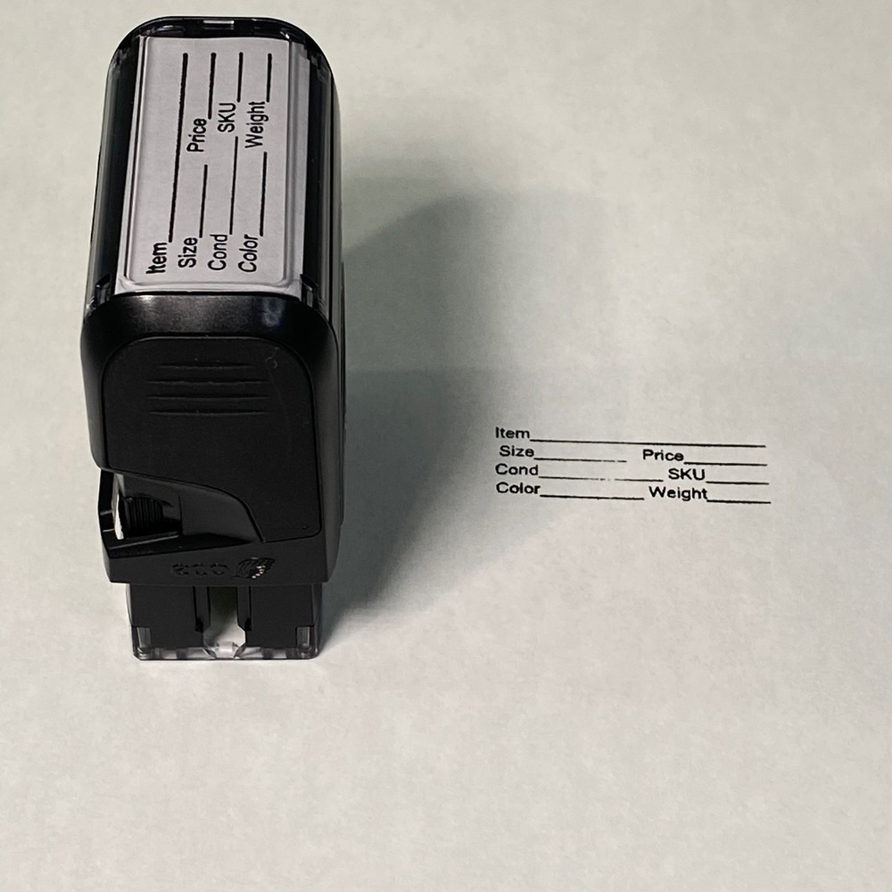 Reseller Inventory Management Rubber Stamp Reseller Tool Black EUC Self-Inking‎ - Picture 4 of 4
